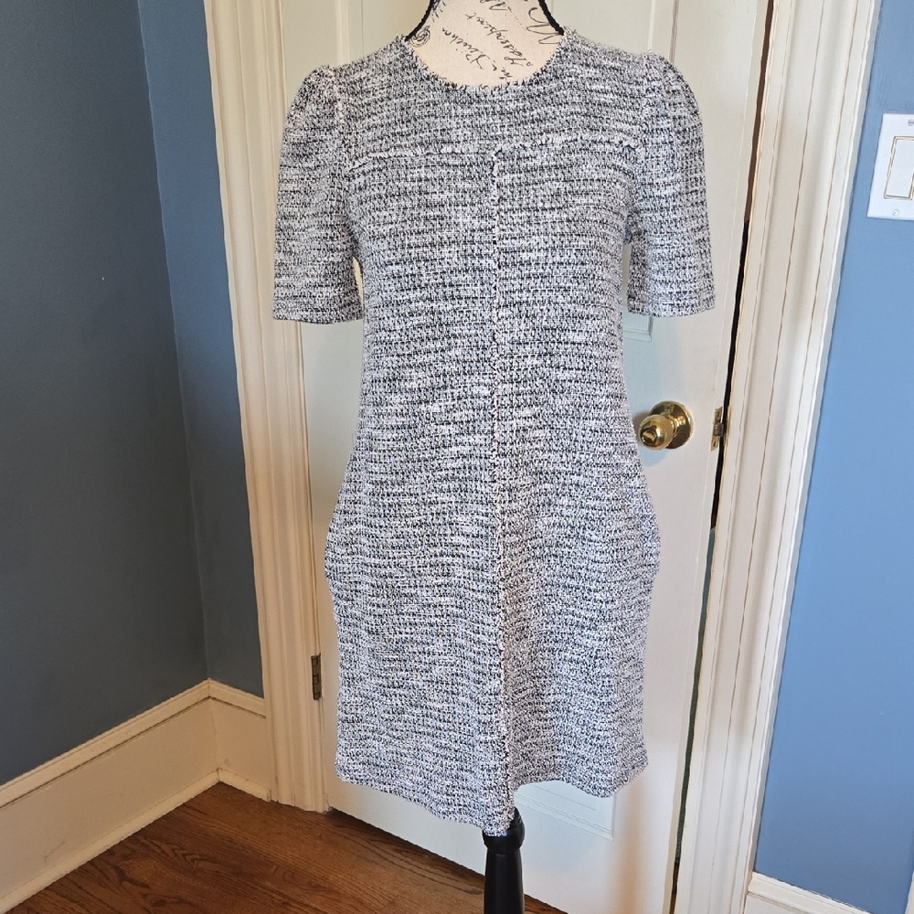 LOFT Gray Tweed Mini Dress